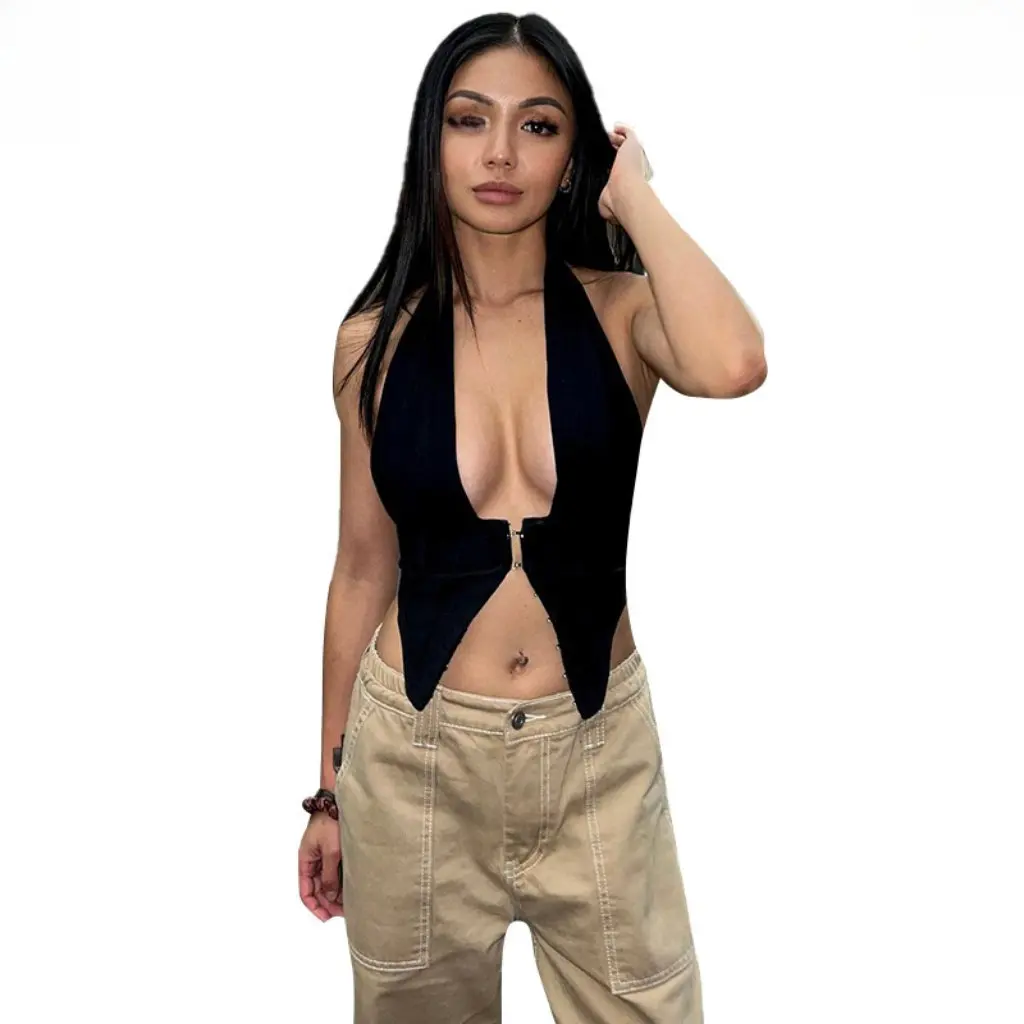 

Women's Sexy Neck Hot Girl Tight Jacket X22TP336 European And American Style Fashionable Top for Wholesale