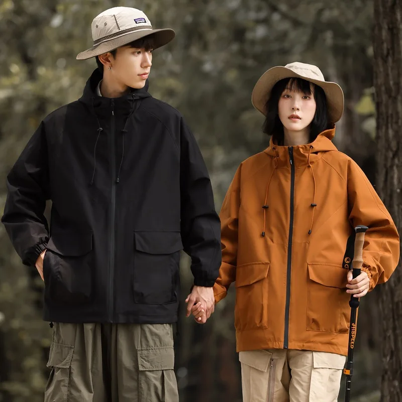 

Workwear Windproof Water-Resistant Single Layer Thin Autumn Jacket Unisex Sports Casual Coat