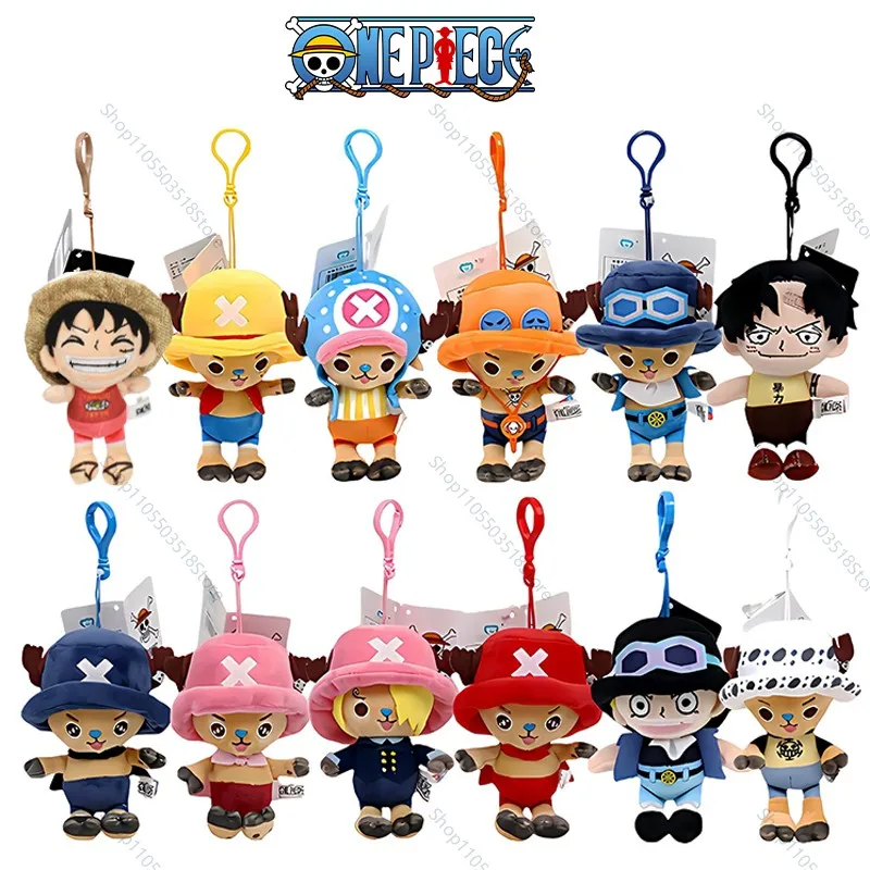 

One Piece Plush Keychain Cute Anime Luffy Ace Chopper Sabo Law Sanji Stuffed Doll Bag Pendant Keyring Gift for Fans