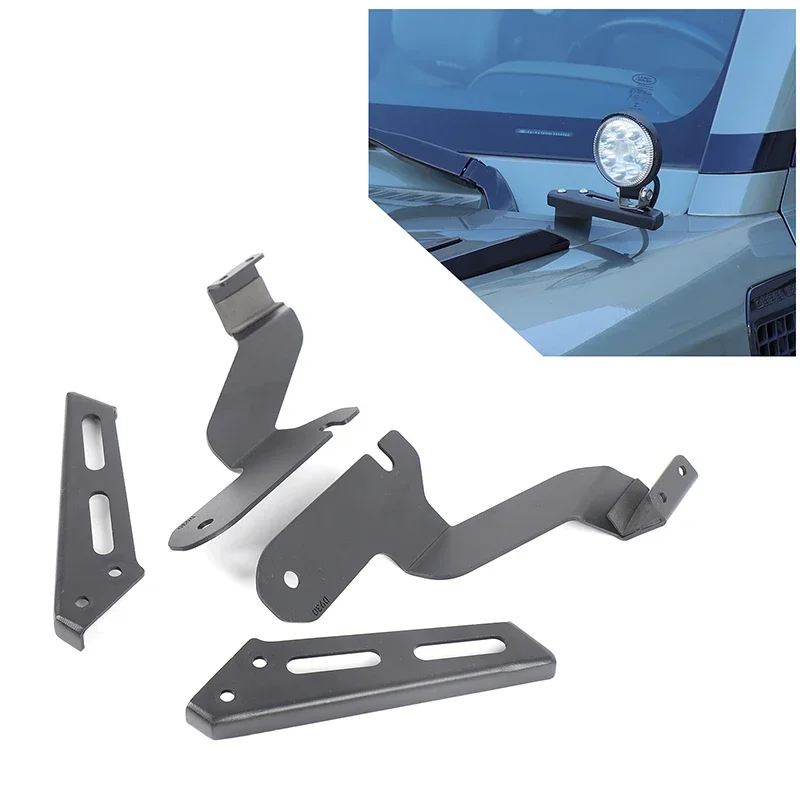 

For Land Rover Defender 90 110 130 2020-2025 Accessory Car Led Work Light Mounting Bracket A-pillar Hood Hinges Worklight Mount