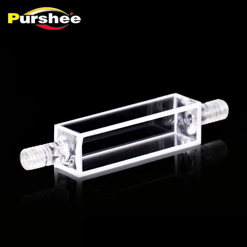 

3.5ml Quartz Fluorescent Flow Cuvette Cell Threaded Pipe