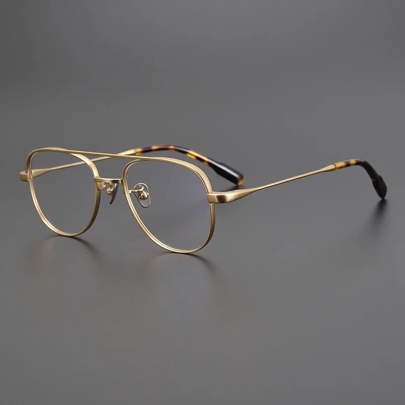 Titanium Pilot Eyeglasses Frame Men Women Vintage Gold Black Blue Reading Glasses Male Optical Prescription Spectacles Eyewear