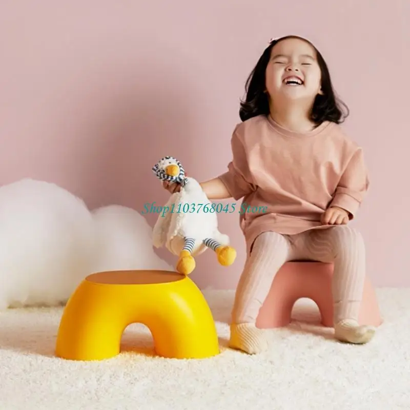 R53f Semi-anillos Rainbow Benchs Pequeños Pequeños Silla Interior para niños Tabres cables Taburete Sofá para niños