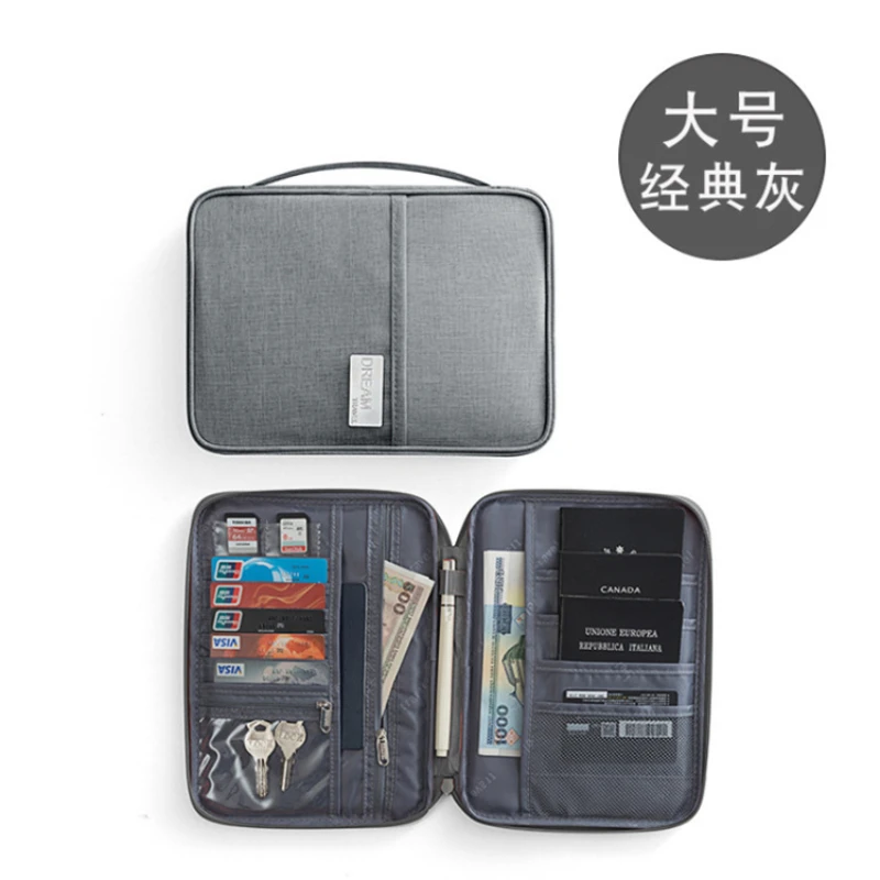 Hot Passport Wallet Waterproof Portable Document Storage Bag Multi Functional Card Bag Family Ticket File Information Organizer