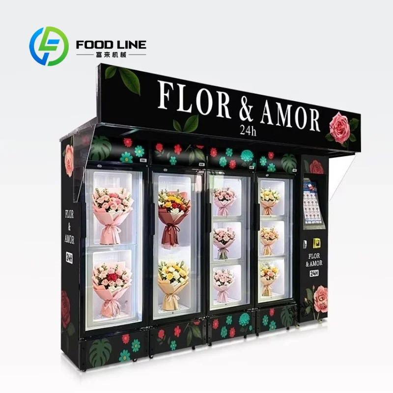 Customize  Multi-Function Flower Self-Service Vending Machine 10-Grid Freshness-Preserving Visible Floral Vending Machine