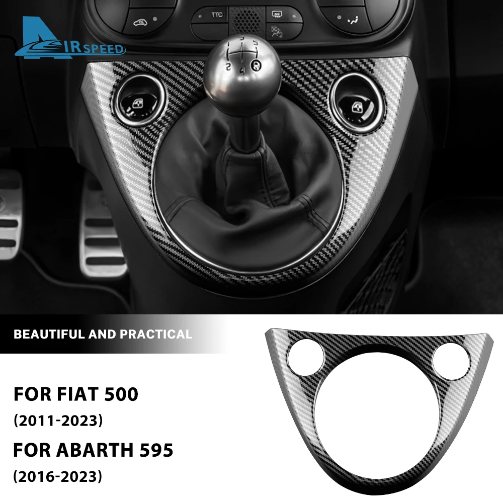 ABS Carbon Fiber For Abarth 595 695 2016 2017 2018 2019 2020 2021 2022 2023 For Fiat 500 2011-2023 LHD RHD Gear Shift Cover Trim