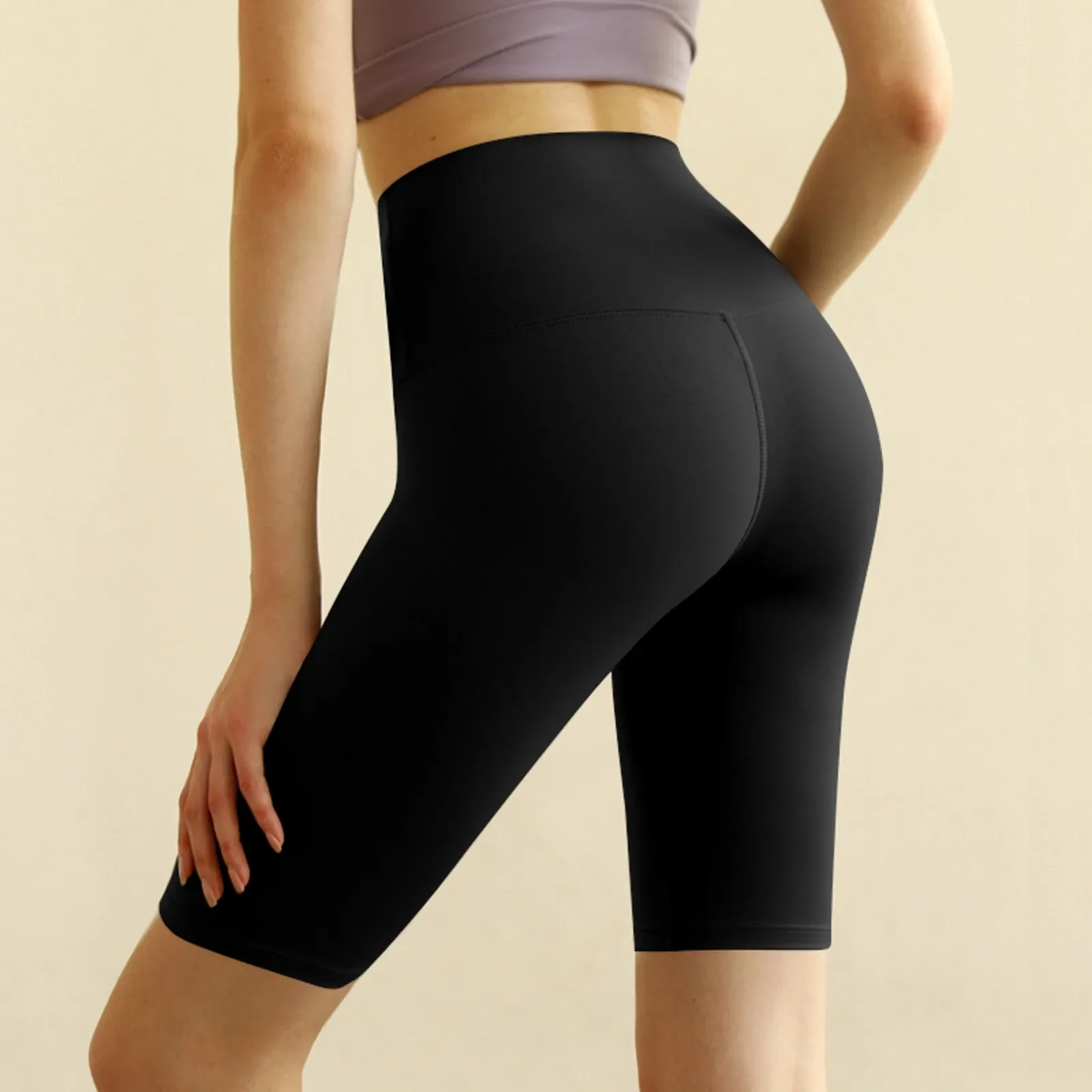 

Knitted Autumn Outdoor Open Crotch Women's Peach Hip Sports Leggings Workout Pants Tight Sexy Gym Trousers Yoga Shorts