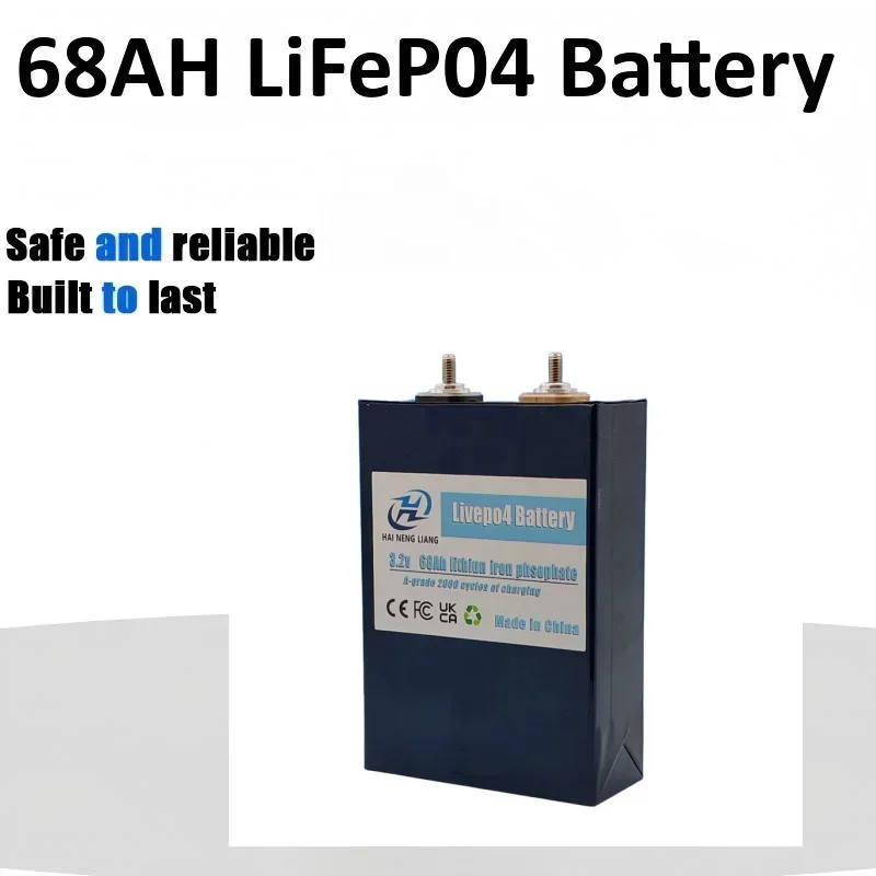 

3.2V 68Ah LiFePO4 Battery A-Grade 8000 Cycles for Solar RV Boat 12V DIY Energy Storage Electric Vehicle Golf Cart