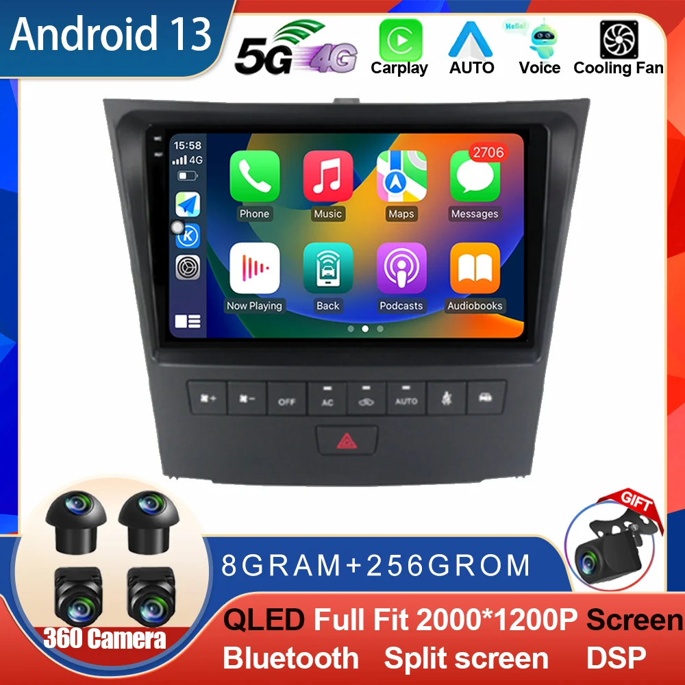 

Android 13 Carplay для Lexus GS300 S190 GS350 GS400 GS430 GS450H GS460 2005 - 2011 Автомагнитола мультимедийный плеер навигация видео