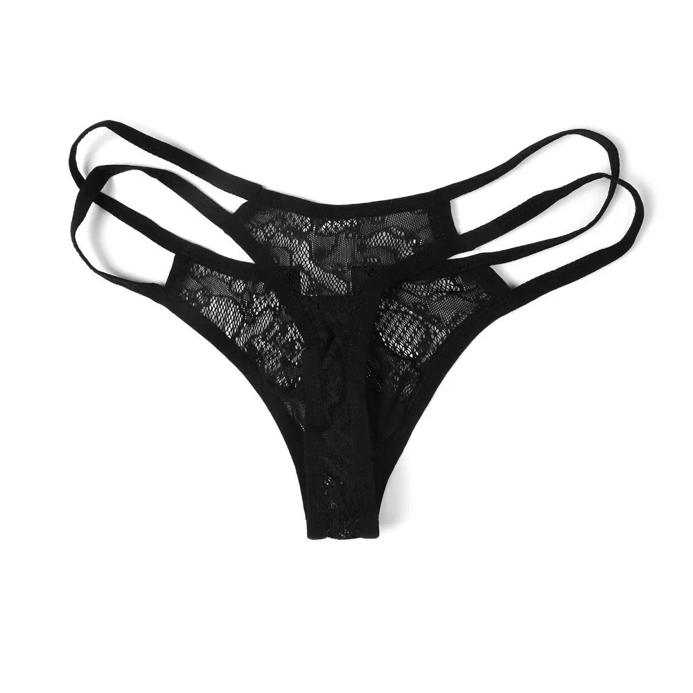 Comfortable Low Waist Men Lace Hollow Thongs Underpants Thin Strap Men's Lace Panties Underwear T-back Male Briefs Men