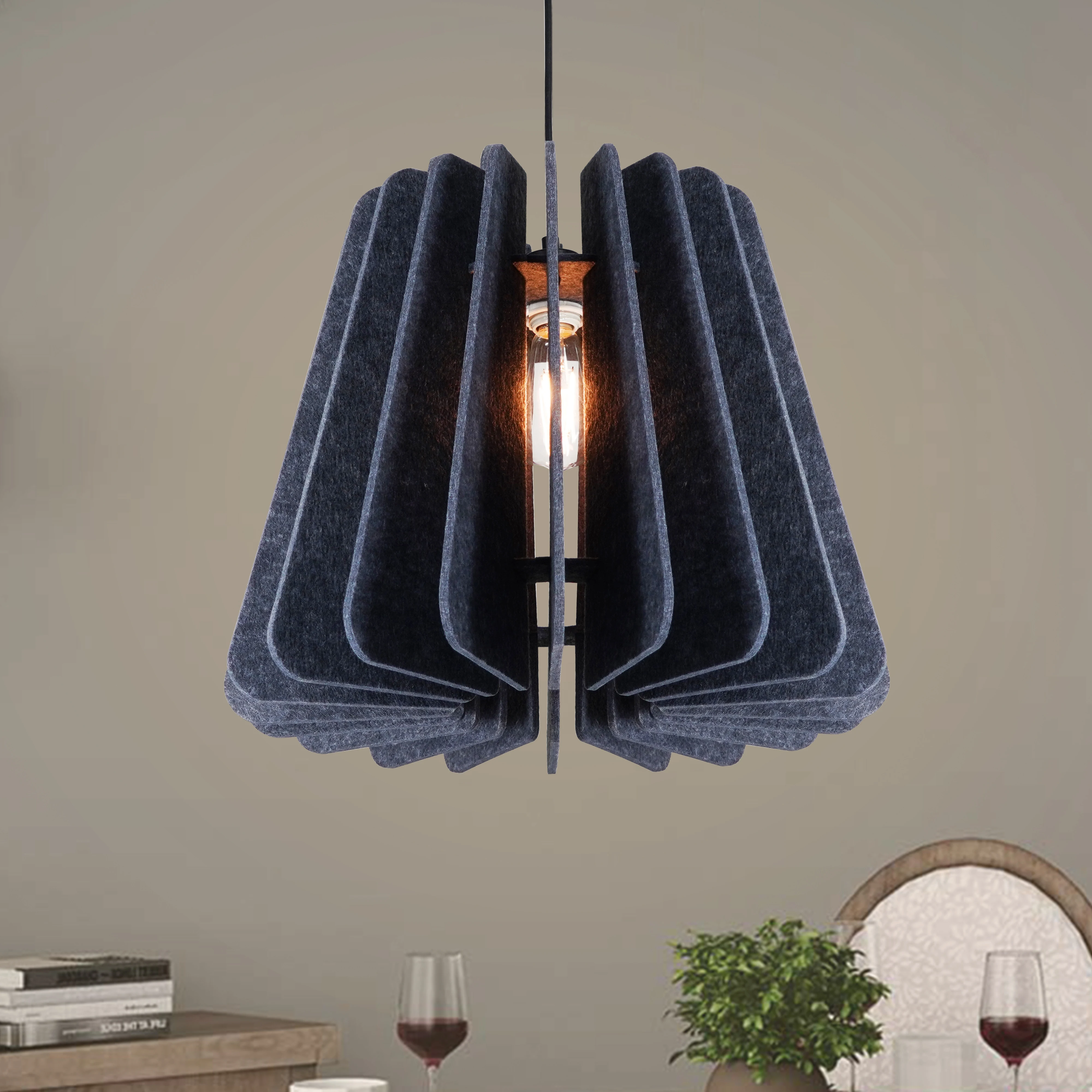 

Modern Felt Chandelier Creative Art Grey Pendant Light Bedroom Coffee Bars Pendant Lamps Restaurant Home Decoration Chandeliers