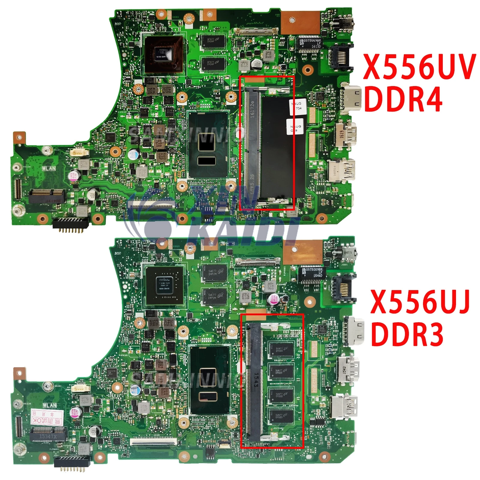 Imagem -03 - Placa-mãe para Laptop Asus Mainboard para K556u X556ua X556uqk i3 i5 I76th 7th Gen 4gb 8gb de Ram X556uv