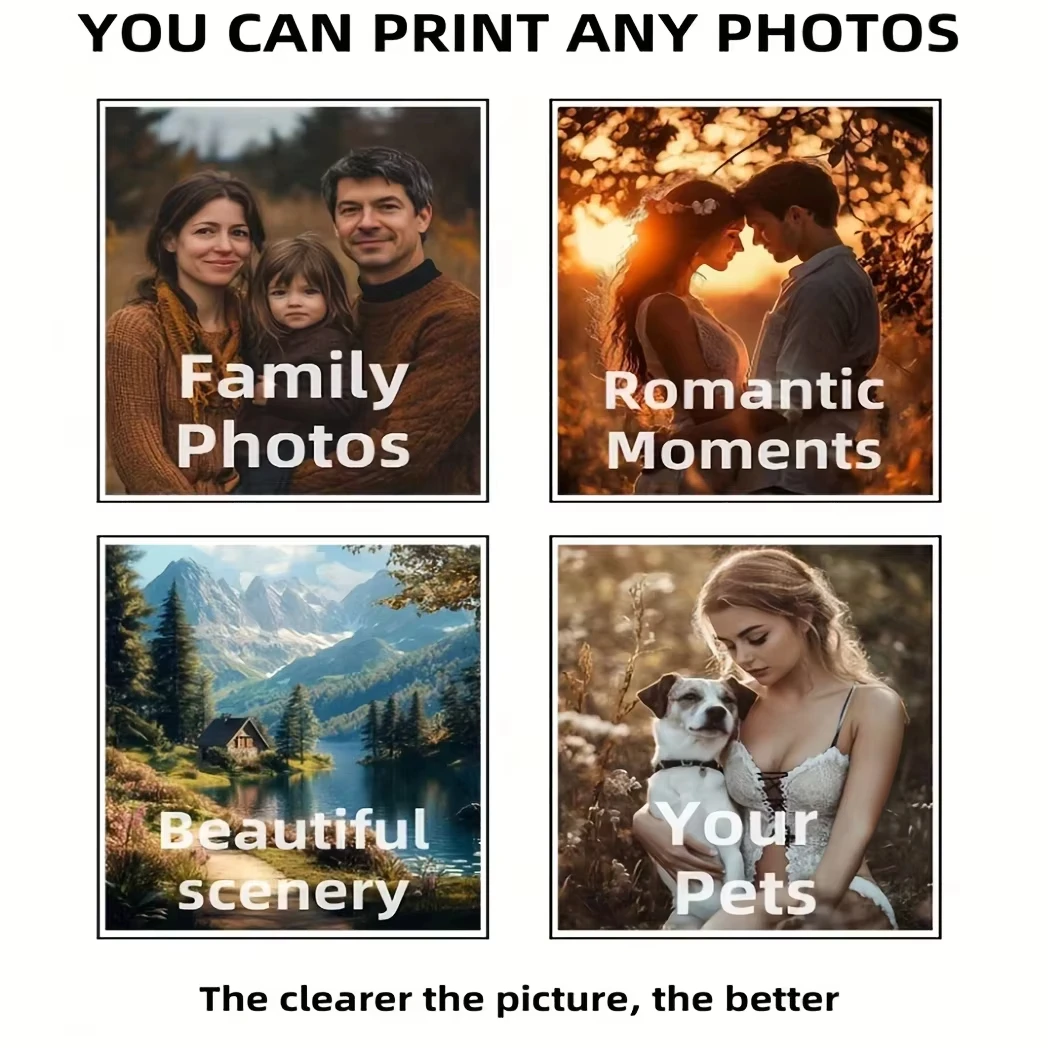 Custom Canvas Printing Personalized Family Friends and Pets Unique Posters Warm Home Decor fall winter Christmas Gifts