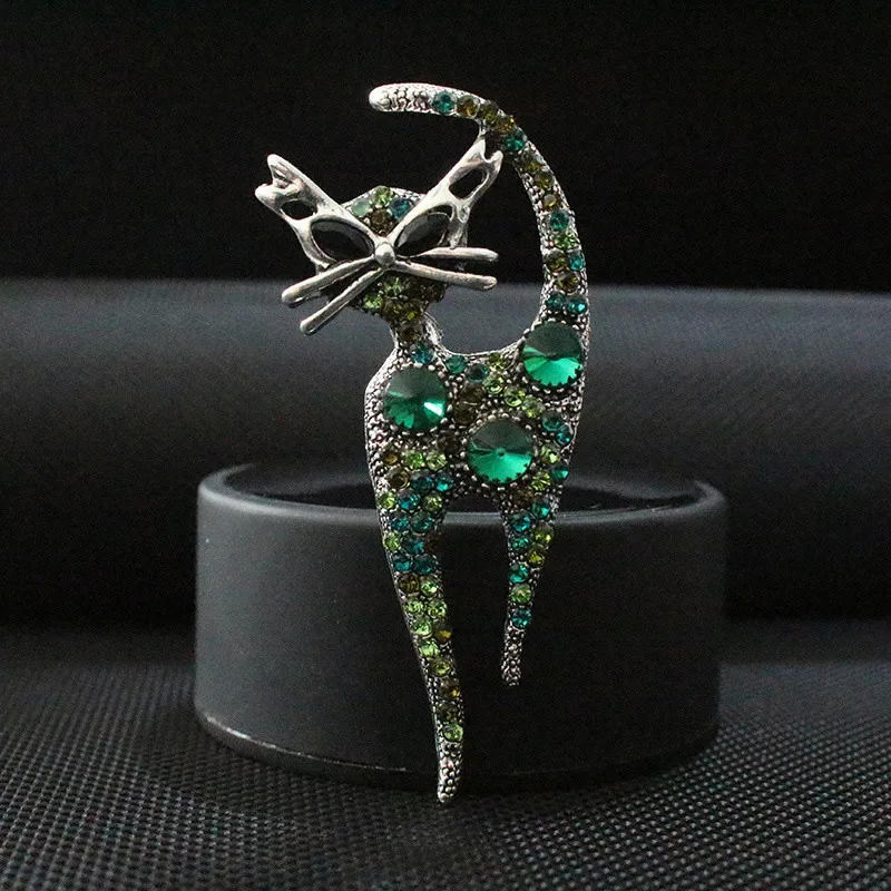 الرجعية لطيف هريرة حجر الراين زر رائعة الحيوان شارة الرجال/النساء الملابس والاكسسوارات