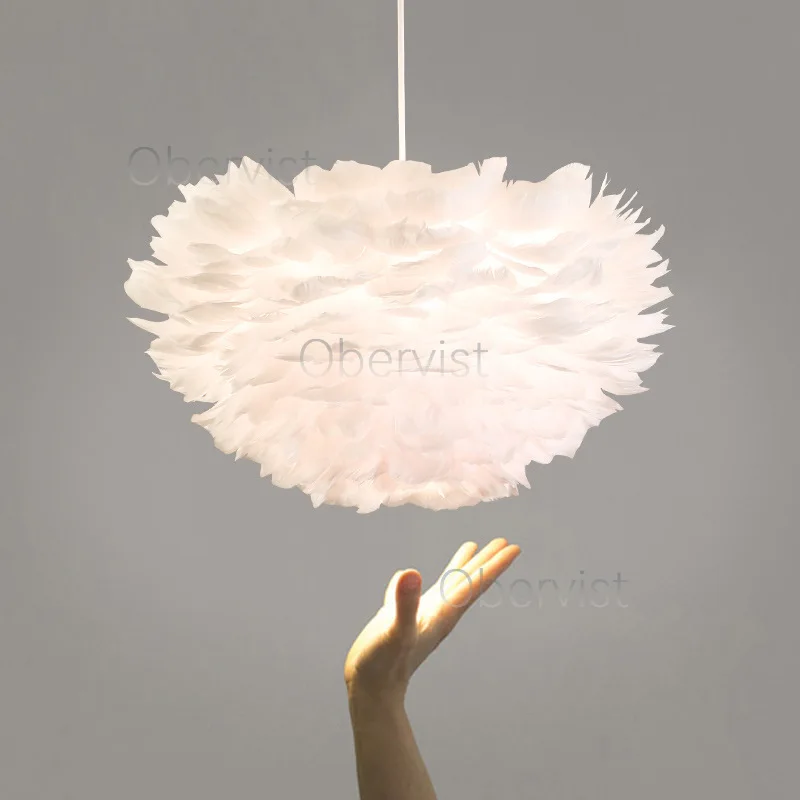 Nordic Creative Personality Feather Pendant Light Living Room Bedroom Dining Children's  LED Lamp Modern  Lighting Decor