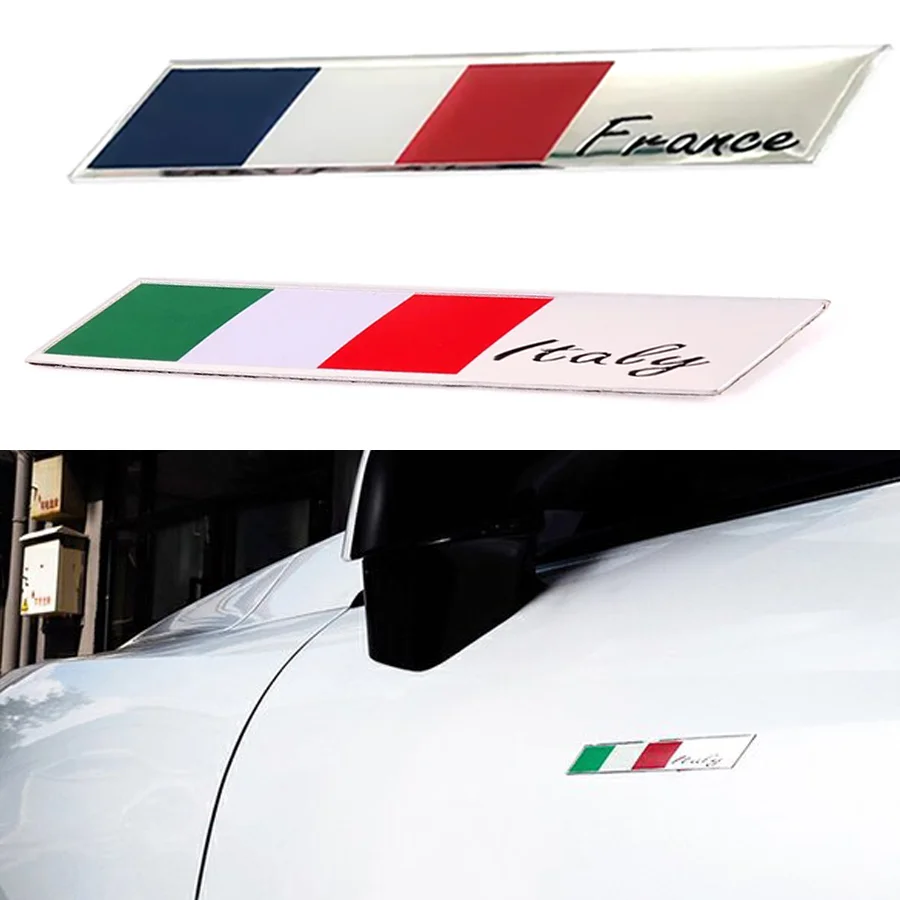 1Pc 3D Aluminum France Flag Emblem Badge Car Sticker Decals Germany Car-Styling For Peugeot 307 206 207 Citroen Renault DS C2 C3