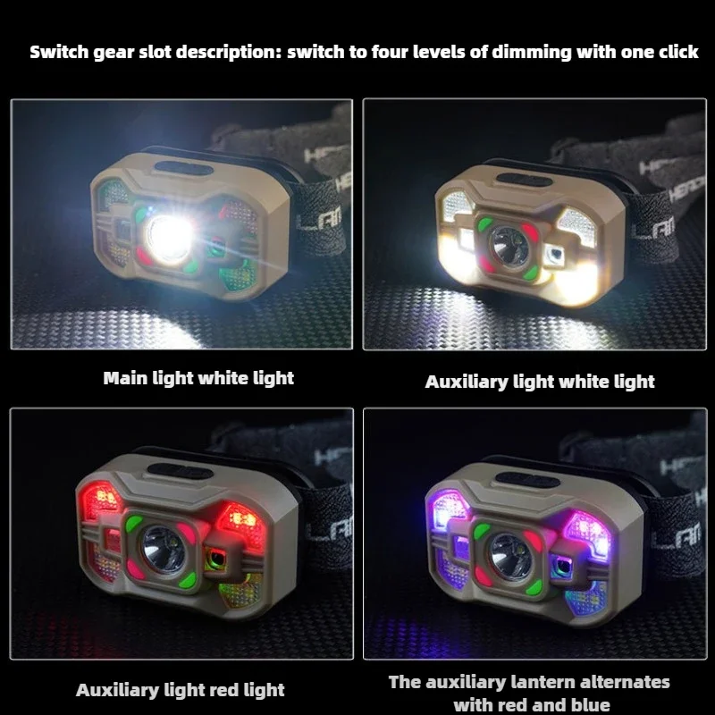 IR Motion Sensor Head Lamp Rechargeable Headlight Portable Induction LED Headlamp Waterproof Head Flashlight for Camping Fishing