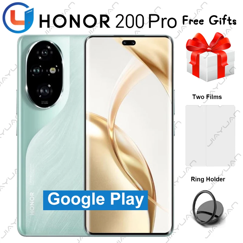 

Original Honor 200 Pro 5G Mobile Phone 6.78" 120Hz OLED Screen Snapdragon 8s Gen 3 Battery 5200mAh NFC Google Play Smartphone