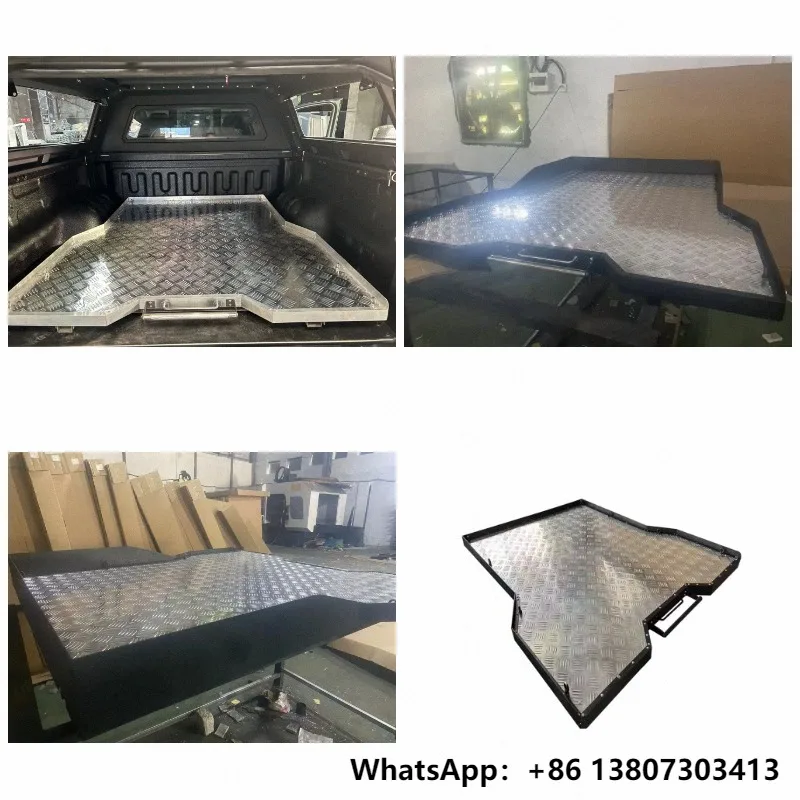 Universal Aluminum Sliding Tray for Pickup Truck Bed Slide Tray Compatible with Toyota Hilux Revo Vigo Dmax