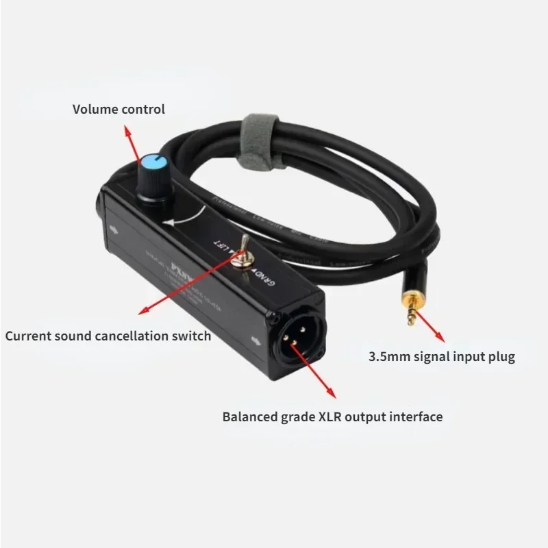 L'isolatore del cavo audio XLR elimina il rumore L'isolatore audio del loop di terra Il suono corrente anti-interferenza elimina il rumore