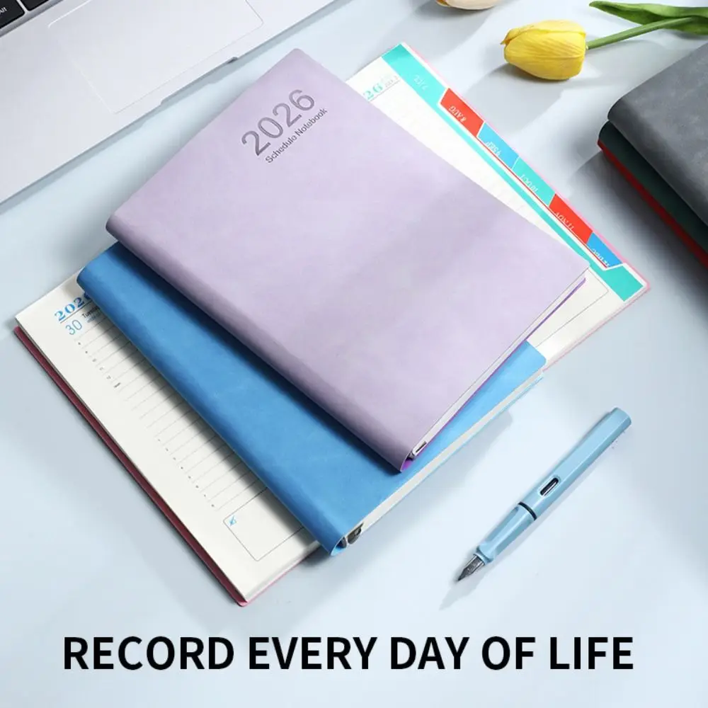 Agenda portatile A5 2026 Lista delle cose da fare Agenda in PU strutturato Libro Planner Promemoria Calendario Libro Forniture per ufficio