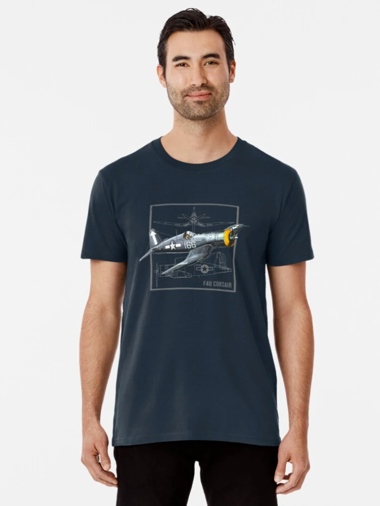 WWII  Naval F4U Corsair Fighter Aircraft  T Shirt Mens 100% Cotton Short Sleeve O-Neck Casual T-shirt New Size S-3XL