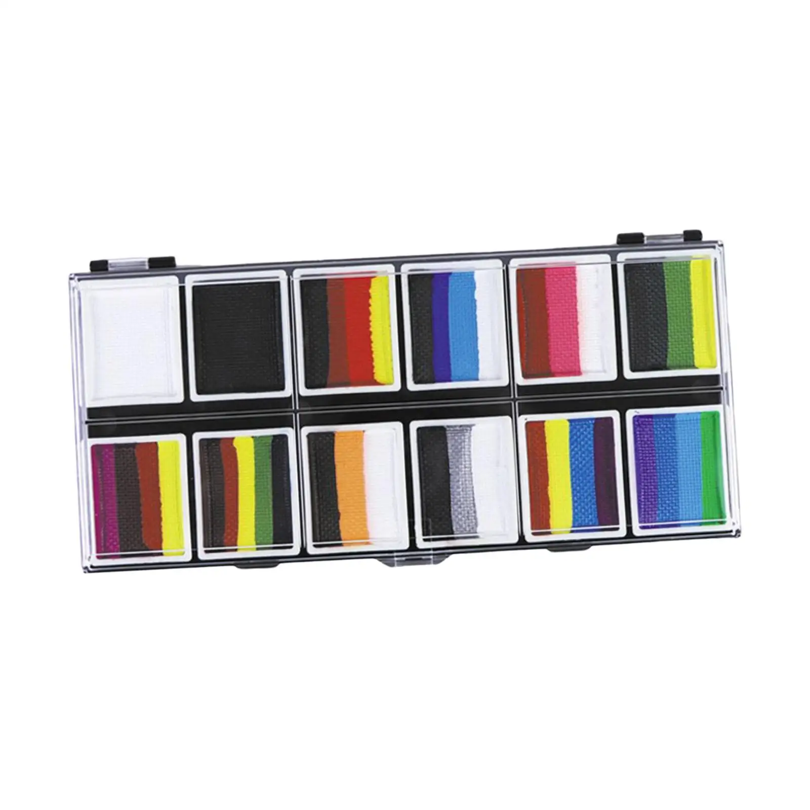 Juego de pintura facial y corporal a base de agua, paleta de maquillaje de 12 colores, lavable seguro para niños y adultos, vestido elegante, escenario de Carnaval