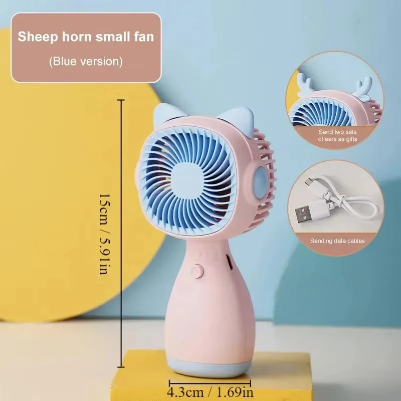 Xiaomi-Mini ventilateur de poche portable, coiffure d'animal mignon, déterminer le ventilateur électrique pour la maison, les voyages en plein air, le camping, petit refroidisseur d'air