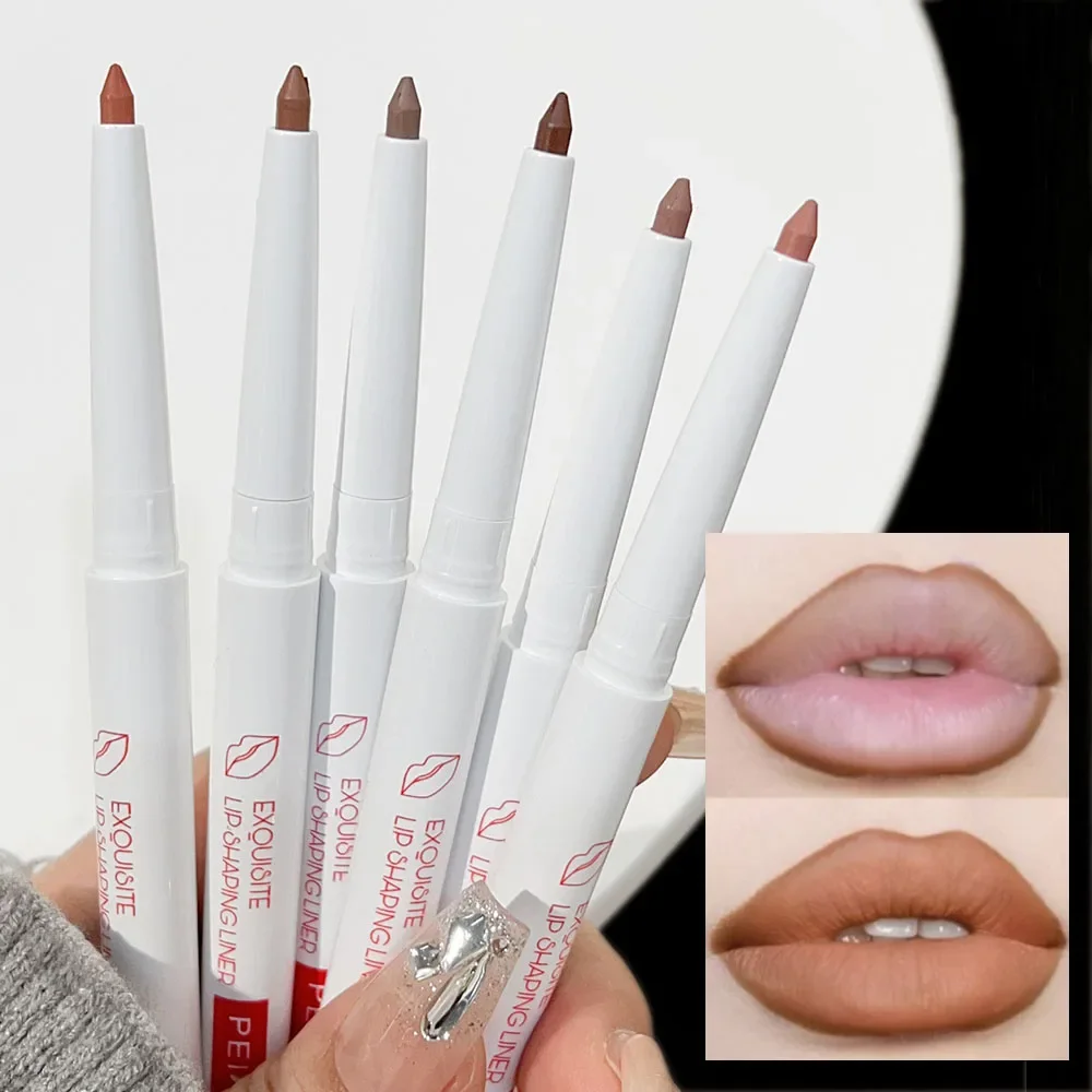 Outline Contour Lips Lipstick Makeup Nude Brown Lipliner Pencil Lasting Waterproof Matte Smooth Lip Tint Pen Contouring Cosmetic