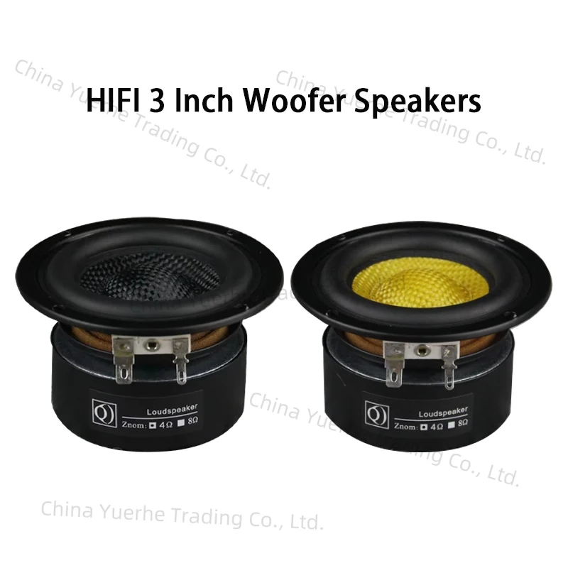 

AOSIBAO 3-дюймовый НЧ-динамик 4, 8 Ом, 50 Вт, супербасовые колонки, HIFI, тканая раковина из стекловолокна, DIY аудио, настольный сабвуфер, 2 шт.