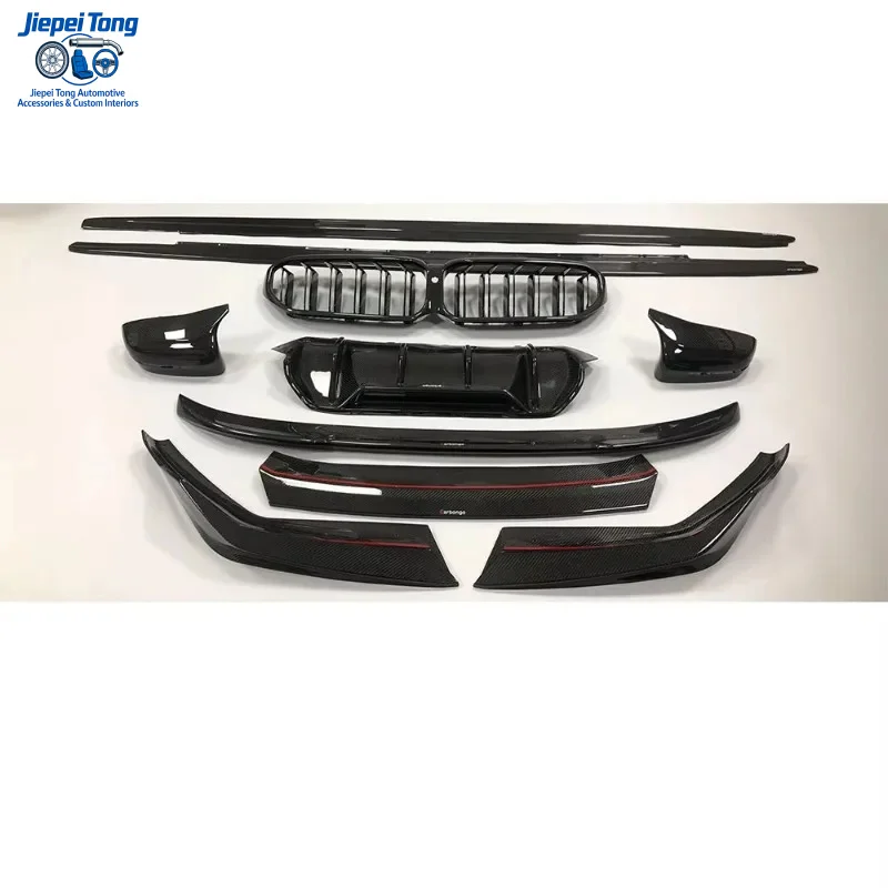 

LCI Style Carbon Fiber Bodykit Front Lip &side Skirt,&grille,&spoiler,&diffuser&mirror Cap for F90 M5 2022-2023