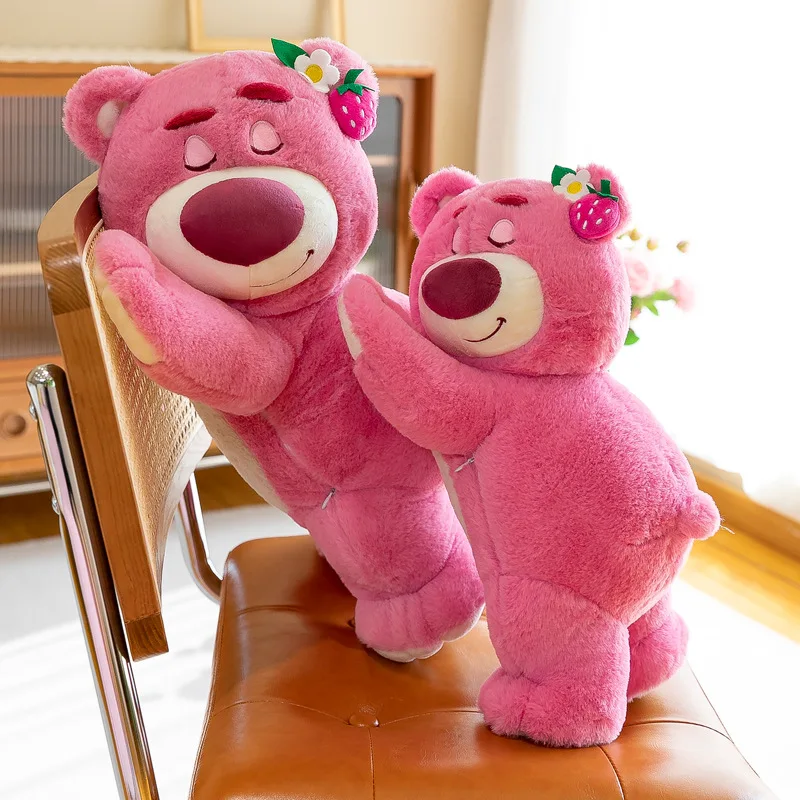 

50cm Anime Toy Story Lots-o-Huggin Bear Plush Toy Kawaii Lying Sleeping Lotso Bear Plush Soft Stuffed Doll Pillow Birthday Gift