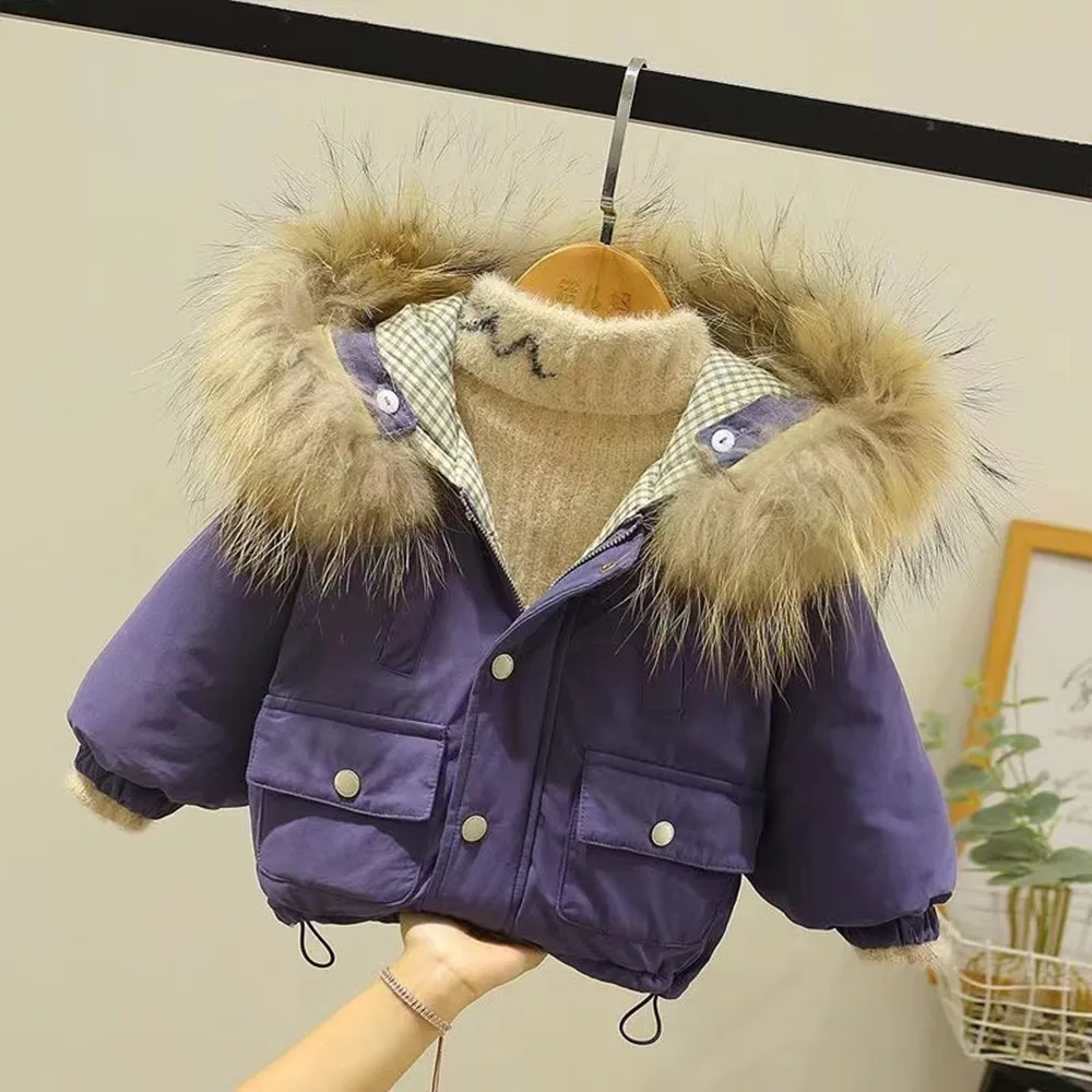 Children\'s Cotton-padded Jacket Baby Winter Thick Warm Coat Autumn and Winter New Boy Fashion Hooded Jacket Cotton-Padded Jacket