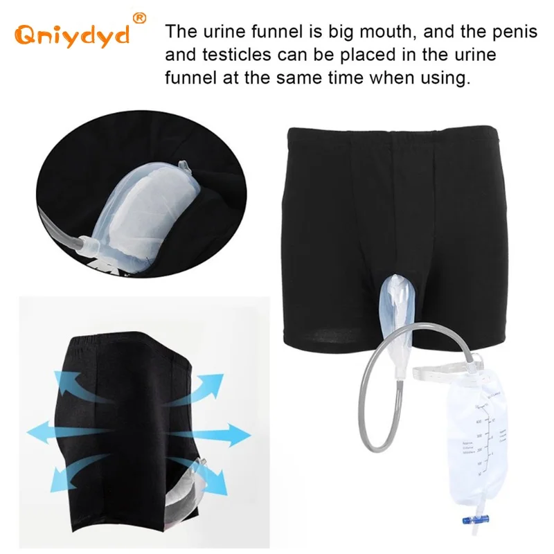 Silicone Funnel Urine Catheter Incontinence Underpants Washable Reusable Leak Proof Leg Urinary Bag Stand Walking Use