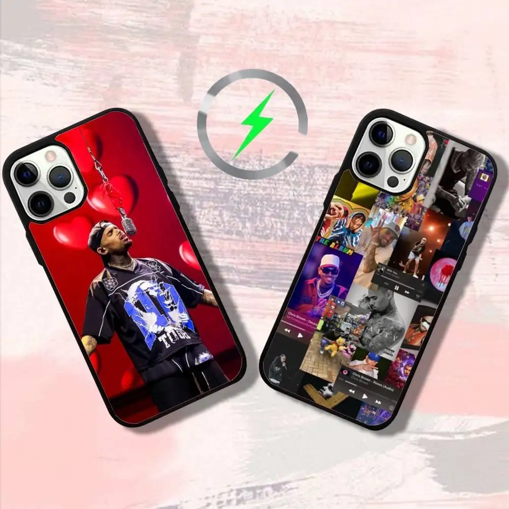 

Singer C-Chris Browns Phone Case For iPhone 17,16,15,14,13,12,11,Pro,Max,Plus,Mini,SE4,E Magnetic Magsafe Wireless Charging