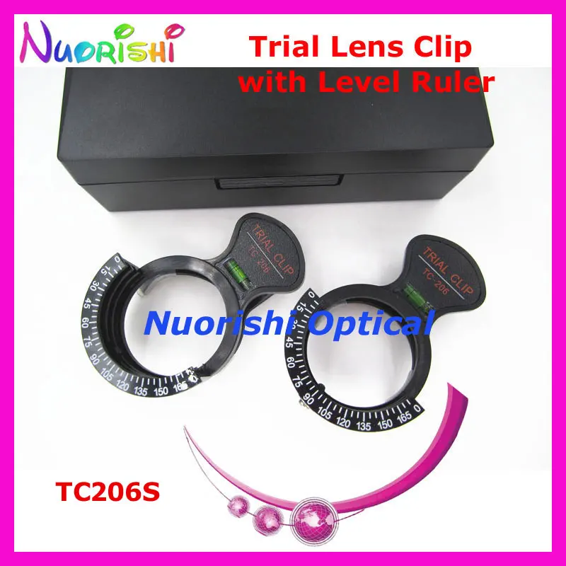 TC206S Optometry Optical Ophthalmic Trial Lens Clip Frame With Level Ruler By Black Hard Plastic Case Packed