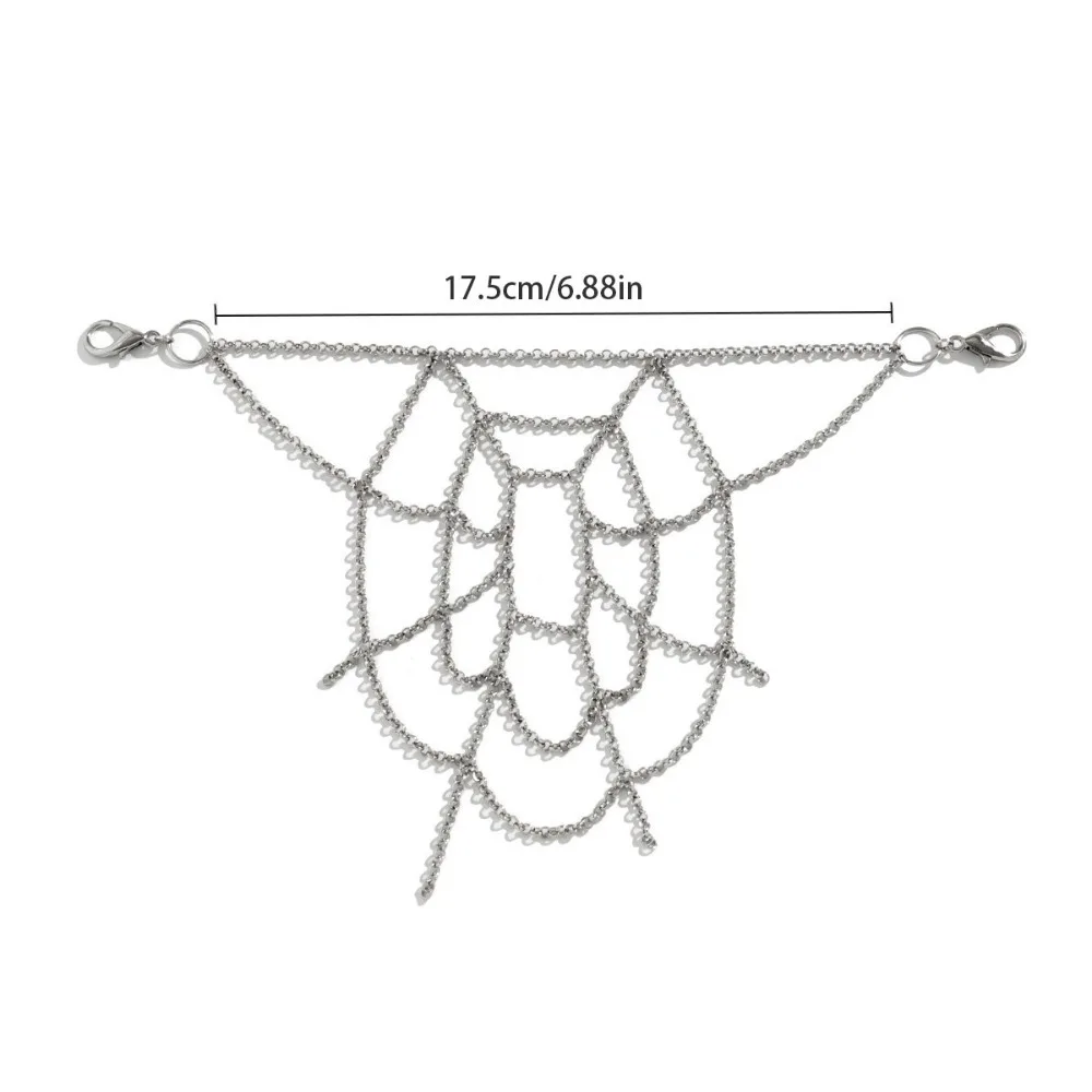 Celana Punk besi, celana jaring laba-laba, orisinalitas rantai dengan rumbai bentuk jaring laba-laba, celana Jeans rantai tubuh Gotik