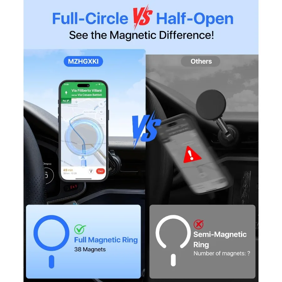 حافظة حماية مغناطيسية كاملة للكاميرا لهاتف iPhone 17 Pro Max 6.9 مع توافق MagSafe عسكري مقاوم للصدمات ومضاد للانزلاق M