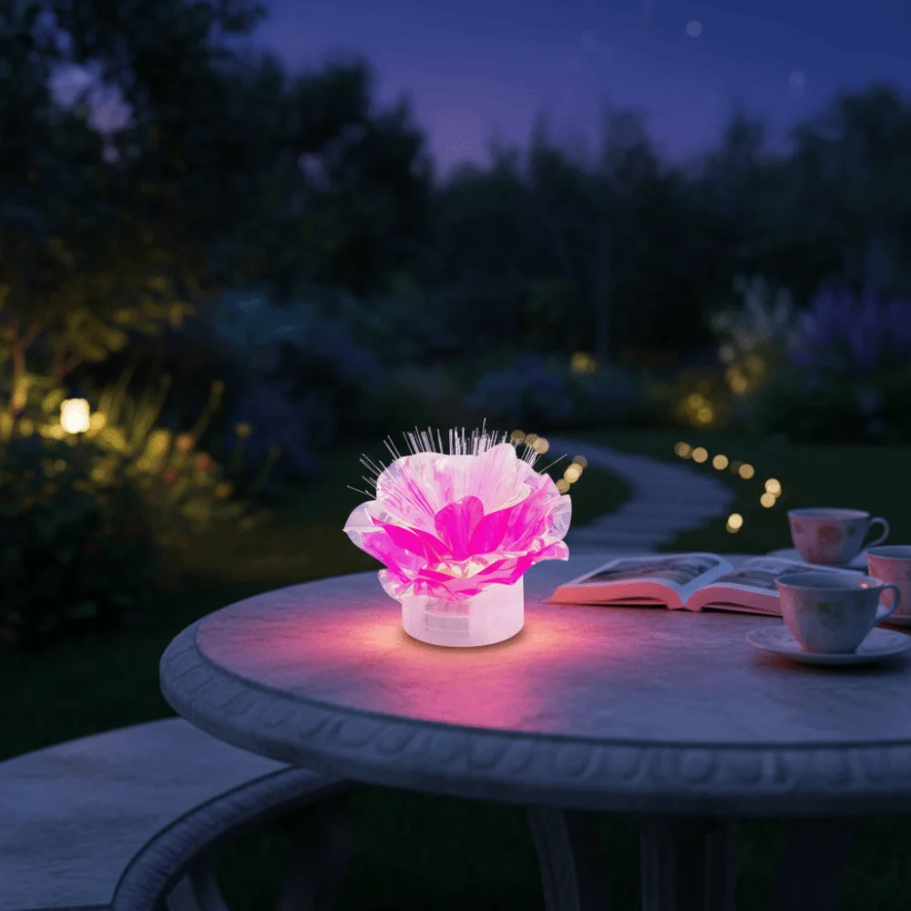 

Seven-Color Optical Fiber LED Illuminated Rose Colorful Change Color Colored Lights Creative Atmosphere Lights Bedside Lamp