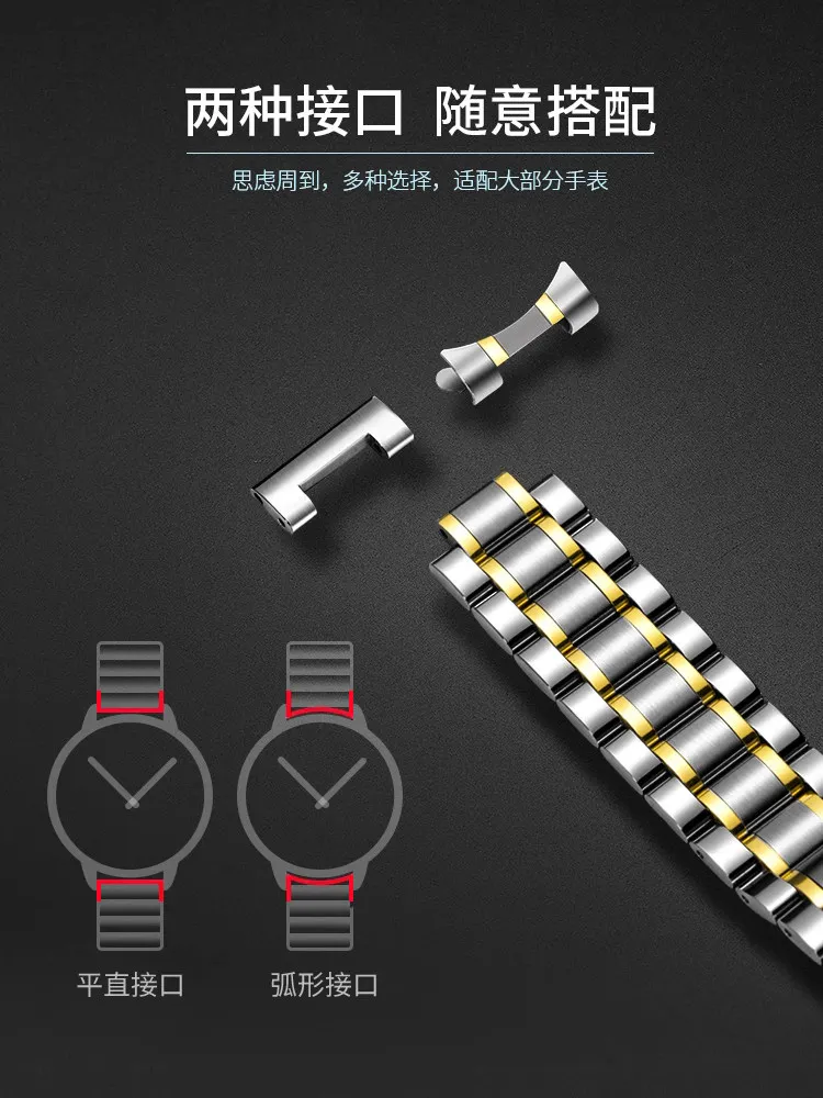 Stainless Steel Watch Strap for Cartier Dumont Cheetah Tank London Solo Key Butterfly Ring Bracelet Men view 5