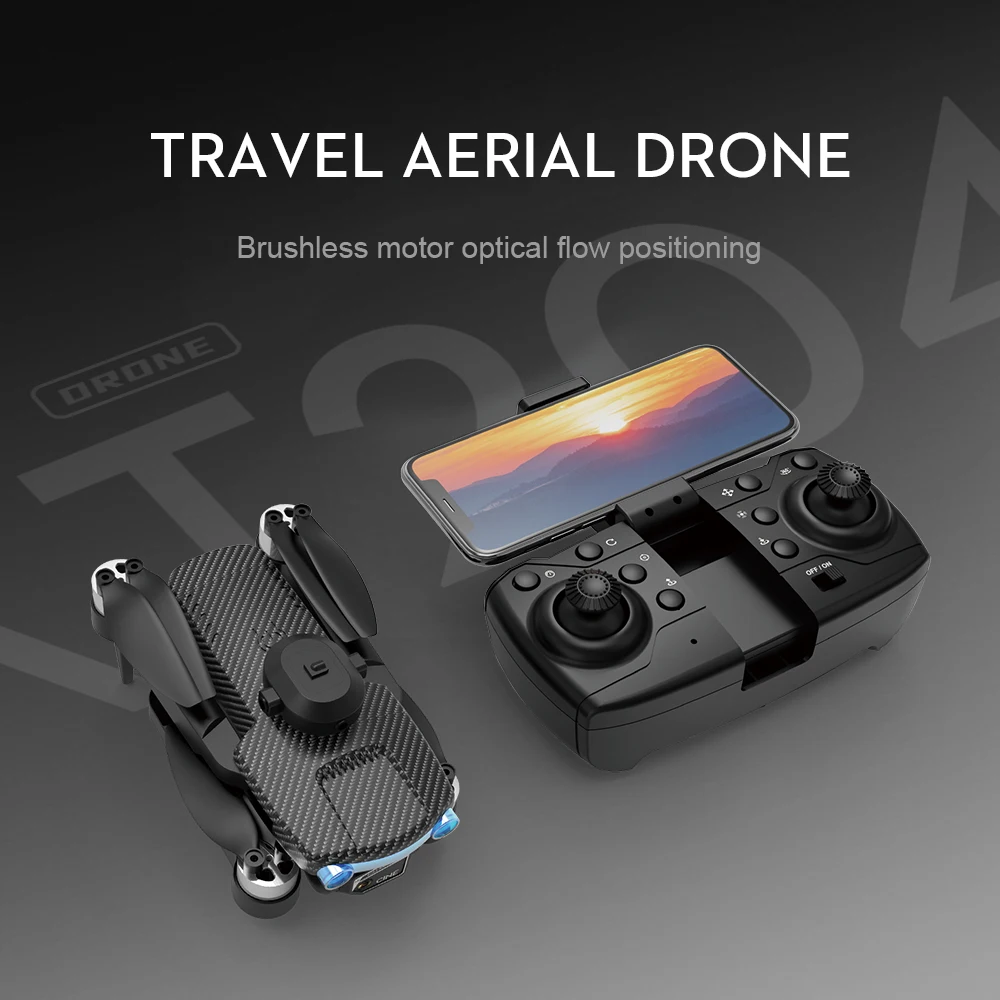 LS-XT204 high-definition 4/6/8K dual lens drone with optical flow positioning brushless foldable WiFi professional aerial camera