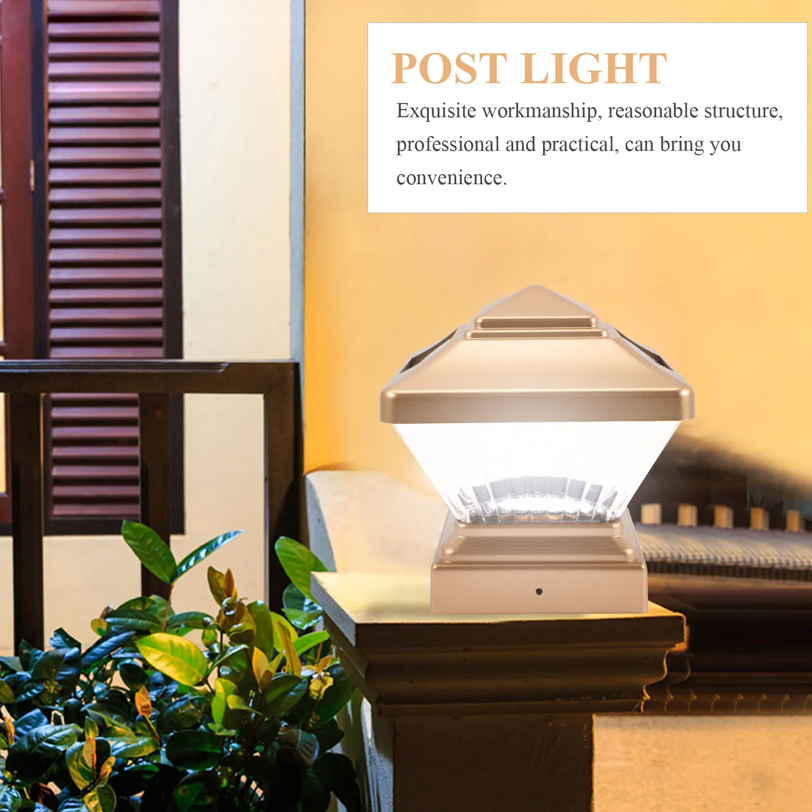 

Водонепроницаемый солнечный столбчатый светильник из прочного материала, уличный фонарь с длительным освещением, IP44, садовый напольный светильник, декоративный, на солнечной энергии