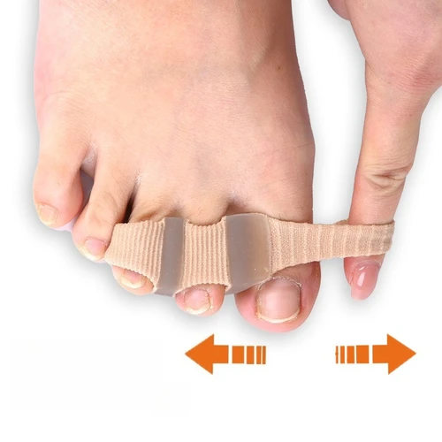 Separador de dedos de silicona de 5-2 agujeros, Corrector de dedos, alisador de juanete pulgar, Corrector de Hallux Valgus, espaciador, herramienta para el cuidado de los pies