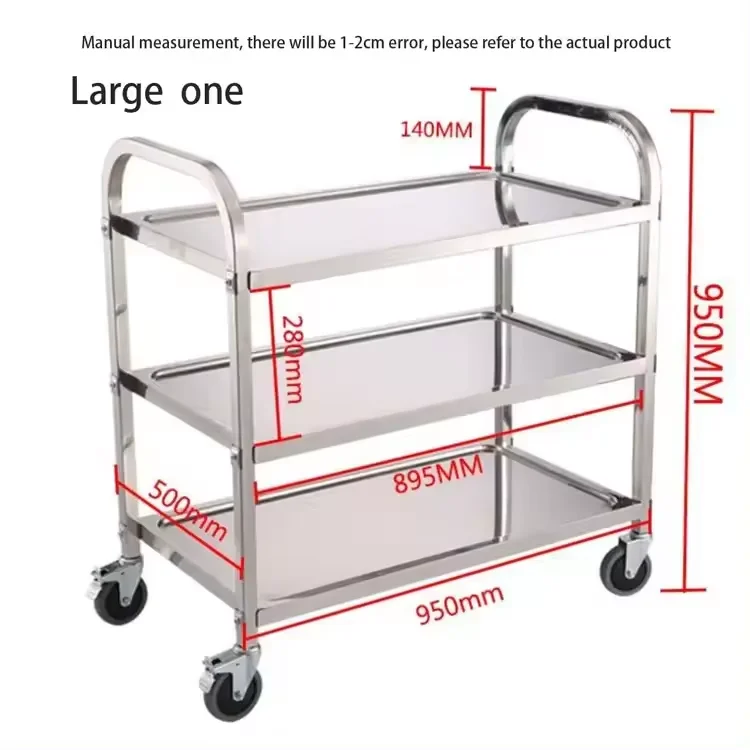 Lyroe Hotel and Restaurant Stainless Steel Dining Car Cart  Food Service Catering Trolley Cart