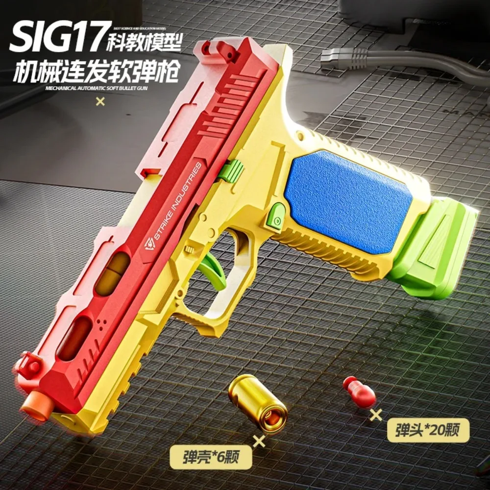 SIG17/USP Bausteine-Spielzeugpistole mit Hülsenauswurf, Dauerfeuer, Airsoft Blowback, leere Hülse hängend, Spielzeugpistole für Outdoor CS-Spiele – Detail 17