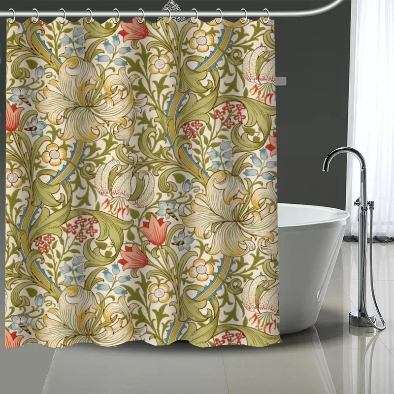 ويليام موريس الفن نمط مخصص البوليستر ستارة حمام 180x180 سنتيمتر دش الستائر DIY بها بنفسك حمام شاشة مطبوعة الستار للحمام