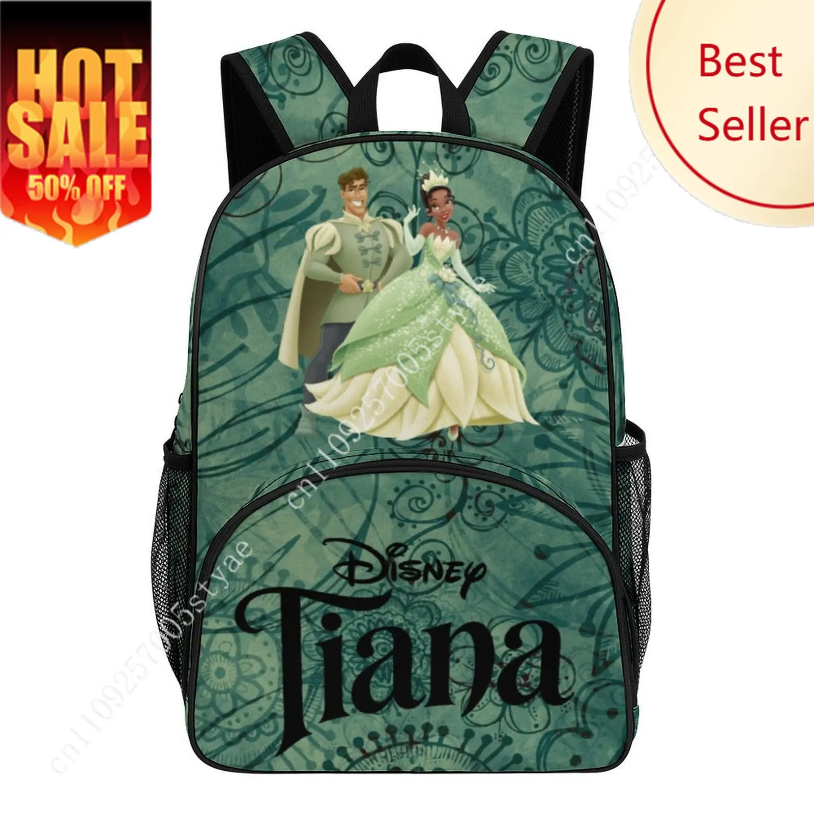 

Tiana Large Capacity Backpack Disney Cartoon Decorate Fabric Bags Design Your Photo Logo Text Party Holiday Custom Gifts