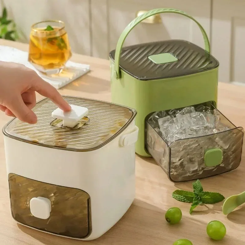 48 Grid Ice Cube Mold Cube Ice Machine with Storage Drawer Ice Cube Mold One-click Easy Release of Homemade Ice Cube Tray Mold
