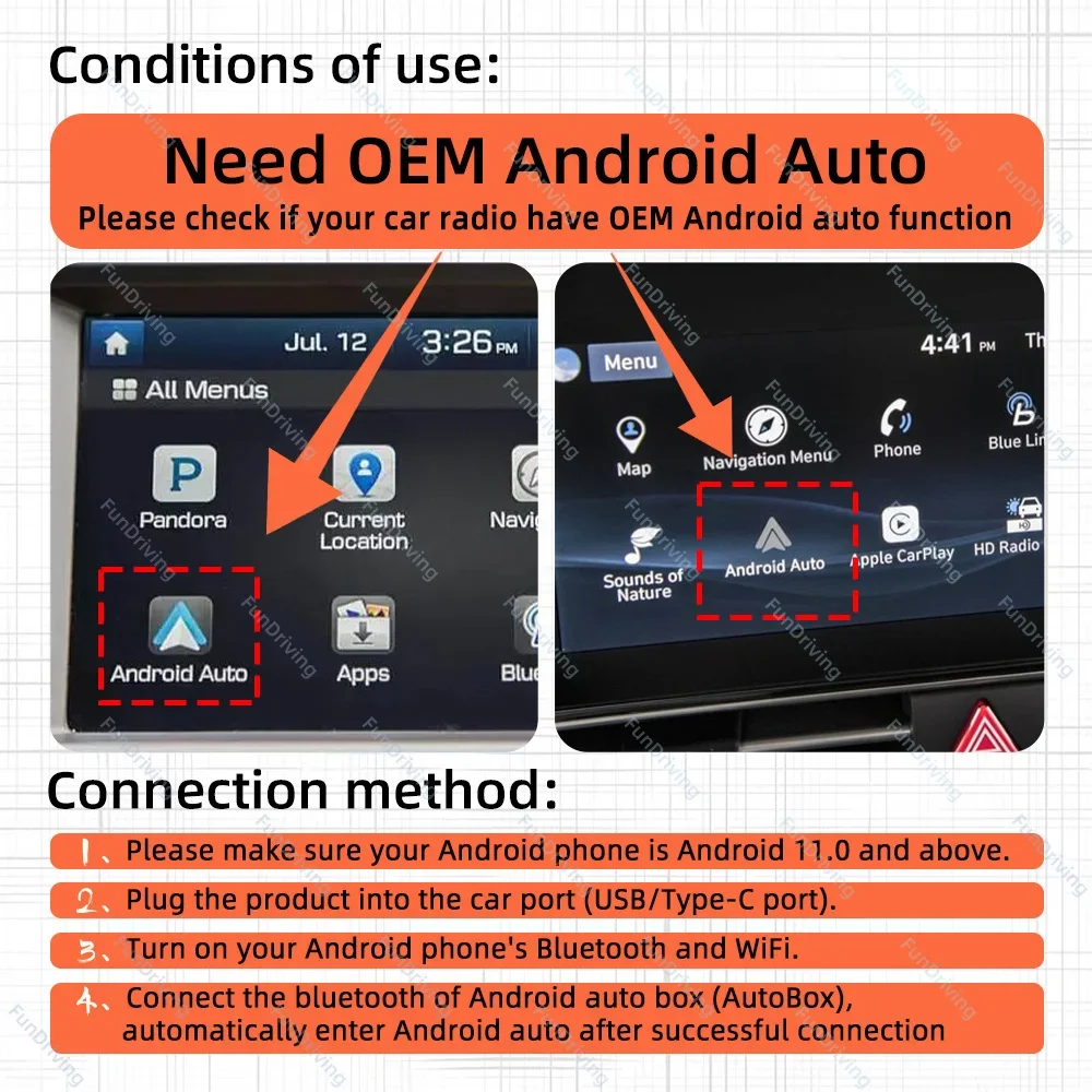 Wireless Android Auto New Upgraded 6.0 Mini Wired to for Wired Android Auto Car Smart Ai Box Bluetooth WiFi Auto connect Map