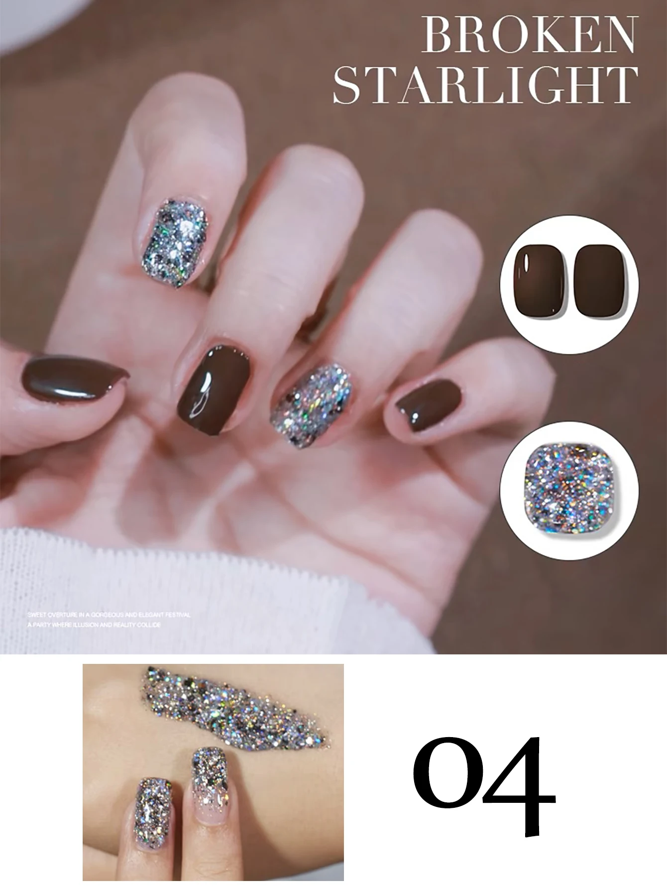 1 Uds. PSK Shattered Starlight Gel Esmalte de uñas nuevo brillo brillante versátil blanqueamiento serie salón de uñas colores populares arte de uñas